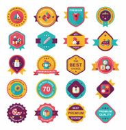 Baby badge banner design flat background set eps10 N15