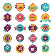 Baby badge banner design flat background set eps10 N19