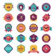 Baby badge banner design flat background set eps10 N21