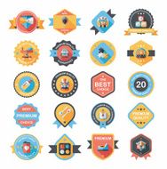 Baby badge banner design flat background set eps10 N24