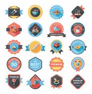 Baby badge banner design flat background set eps10 N25