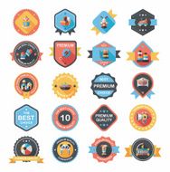Baby badge banner design flat background set eps10 N26