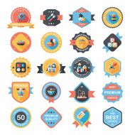 Baby badge banner design flat background set eps10 N27