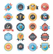 Baby badge banner design flat background set eps10 N31