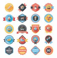 Baby badge banner design flat background set eps10 N33