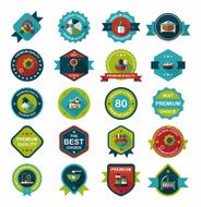 Baby badge banner design flat background set eps10 N36