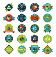 Baby badge banner design flat background set eps10 N42