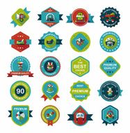 Baby badge banner design flat background set eps10 N44