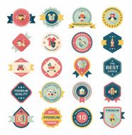 Baby badge banner design flat background set eps10 N45