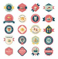 Baby badge banner design flat background set eps10 N47