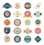 Baby badge banner design flat background set eps10 N48