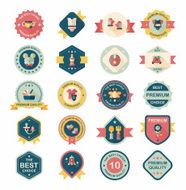 Baby badge banner design flat background set eps10 N50