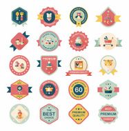 Baby badge banner design flat background set eps10 N51
