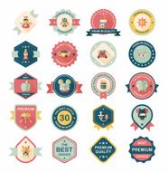 Baby badge banner design flat background set eps10 N52