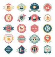 Baby badge banner design flat background set eps10 N54