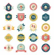 Baby badge banner design flat background set eps10 N55