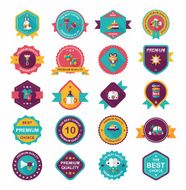 Baby badge banner design flat background set eps10 N57