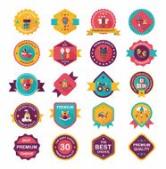 Baby badge banner design flat background set eps10 N59