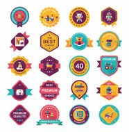 Baby badge banner design flat background set eps10 N61