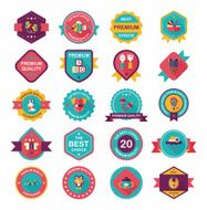 Baby badge banner design flat background set eps10 N62