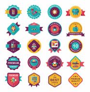 Baby badge banner design flat background set eps10 N64