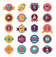 Baby badge banner design flat background set eps10 N67