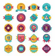 Baby badge banner design flat background set eps10 N68