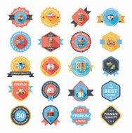 Baby badge banner design flat background set eps10 N69