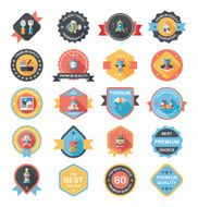 Baby badge banner design flat background set eps10 N70