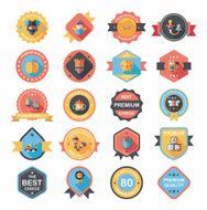 Baby badge banner design flat background set eps10 N71