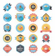 Baby badge banner design flat background set eps10 N72