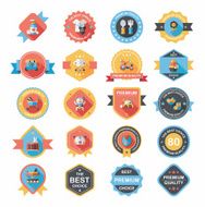 Baby badge banner design flat background set eps10 N73