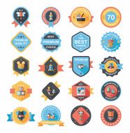 Baby badge banner design flat background set eps10 N74