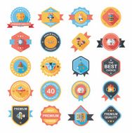 Baby badge banner design flat background set eps10 N75