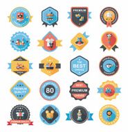 Baby badge banner design flat background set eps10 N76