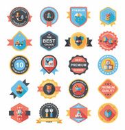 Baby badge banner design flat background set eps10 N77
