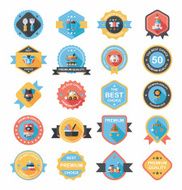 Baby badge banner design flat background set eps10 N78