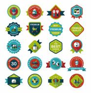 Baby badge banner design flat background set eps10 N81