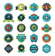 Baby badge banner design flat background set eps10 N82