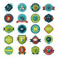 Baby badge banner design flat background set eps10 N83