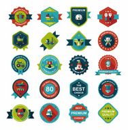 Baby badge banner design flat background set eps10 N84