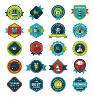 Baby badge banner design flat background set eps10 N87