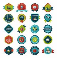 Baby badge banner design flat background set eps10 N89