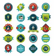 Baby badge banner design flat background set eps10 N91