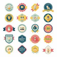 Baby badge banner design flat background set eps10 N93