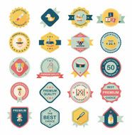 Baby badge banner design flat background set eps10 N94