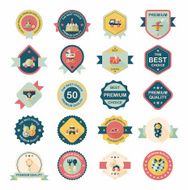 Baby badge banner design flat background set eps10 N95