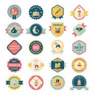 Baby badge banner design flat background set eps10 N96