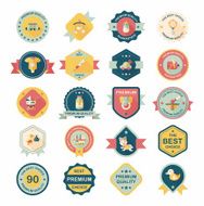 Baby badge banner design flat background set eps10 N98