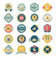 Baby badge banner design flat background set eps10 N102